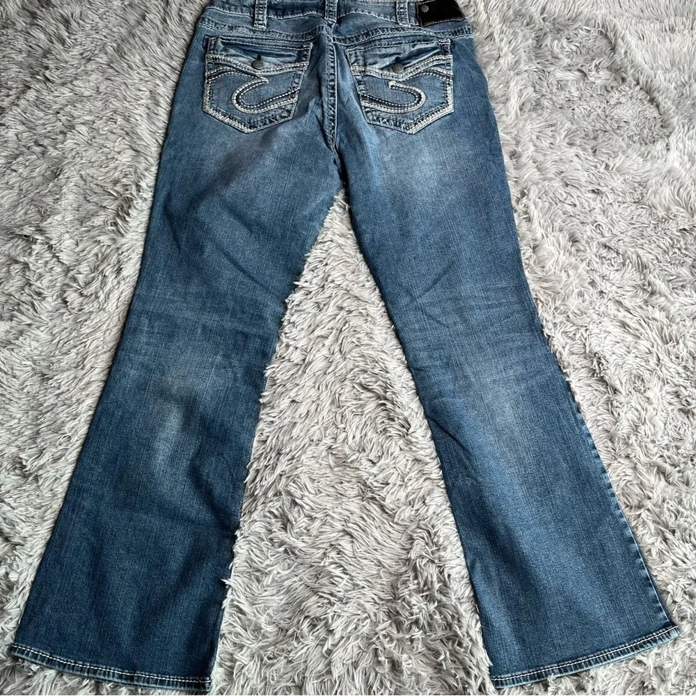 Silver Jeans Womens 33 Suki Mid Boot Bootcut Mid Rise Whiskered Denim Plus